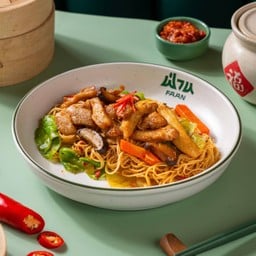 หมี่ฮ่องกงผัดซอส xo ไก่