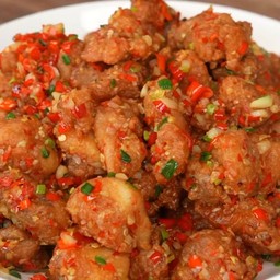 ข้าวไก่คั่วพริกเกลือ