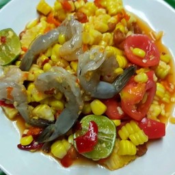 ตำข้าวโพดกุ้งสด