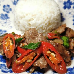 ข้าว + หมูผัดกะปิ
