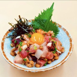 (487) ข้าวหน้าปลาดิบรวมคลุกนักโตะ Kaisen Natto Don
