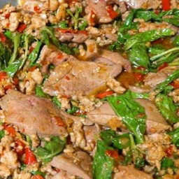 ข้าวกระเพราหมูสับ+ตับ