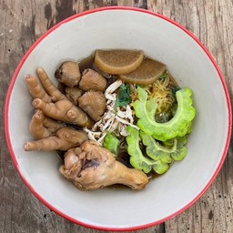 Braised Chicken Noodles with Bitter Melon