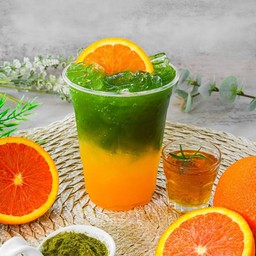 มัทฉะกรีนทีส้มโซดา