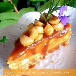 Salted caramel macadamia cheesecake