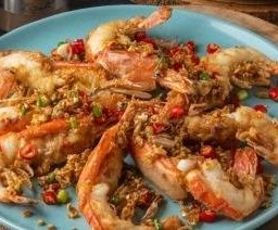 กุ้งผัดพริกเกลือ 3 ตัว