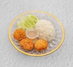 ข้าวทอดมันกุ้ง