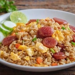 [อร่อยซ่ากับโค้ก] ข้าวผัดกุนเชียง +  โค้ก ออริจินัล (กระป๋อง) 