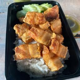 ข้าวหมูสามชั้นทอดน้ำปลา 2 กล่อง