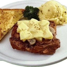 ไก่ย่างอบชีสเห็ดแชมปิญอง