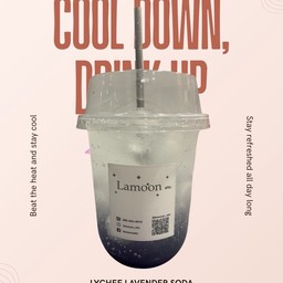ลิ้นจี่ ลาเวนเดอร์โซดา (แก้วขนาด 16 oz.)