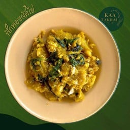 ฟักทองผัดไข่ใบโหระพา