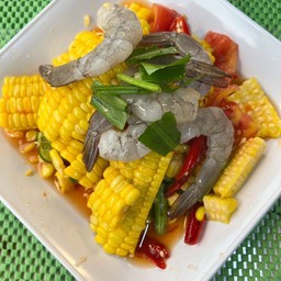 ตำข้าวโพด กุ้งสด-กุ้งลวก