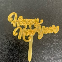 ป้ายปักเค้กเล็ก Happy New Year (คละแบบ)
