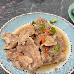 ข้าวหมูสามชั้นผัดน้ำพริกกะปิ+ไข่ดาว