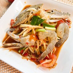 ตำปูม้า กุ้งสด-กุ้งลวก