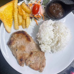ข้าวหน้าสเต็กหมู