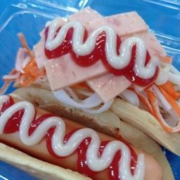 แพนเค้กใส้กรอก+ปูอัดแฮม