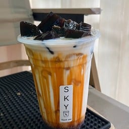 นมสดคาราเมลชาไทย+เฉาก๊วย