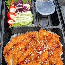 ข้าวไก่กรอบซอสเทอริยากิ