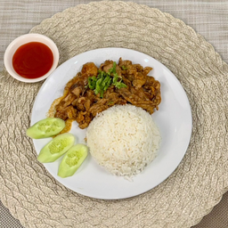 ข้าวหมูกระเทียม
