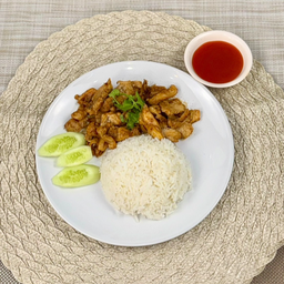 ข้าวไก่กระเทียม