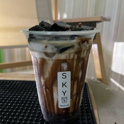 นมสดคาราเมลโกโก้+เฉาก๊วย