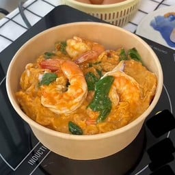 ข้าวไข่ข้น/เหลากุ้งตำแซลม่อน/พิชซ่า/ปังปิ้ง