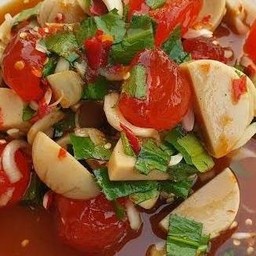 ยำหมูยอ + ไข่แดงเค็ม