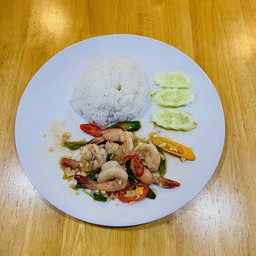 ข้าวกระเพรากุ้ง.