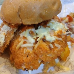 Parmesan Grilled Salmon Burger