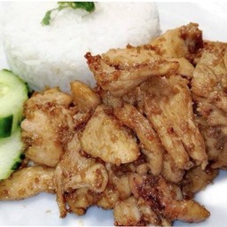 ข้าวไก่กระเทียม.