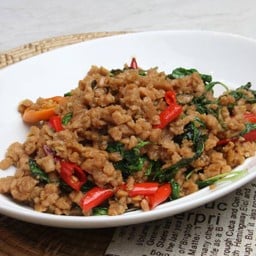 กะเพราหมูสับเจ