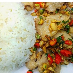 คั่วพริกเกลือหมูสด