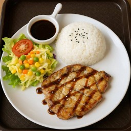 ข้าวหน้าสเต็กอกไก่ย่าง