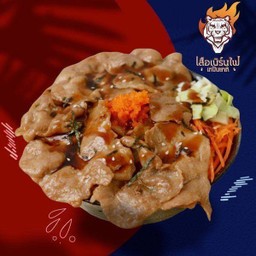 ข้าวญี่ปุ่นหมูยากิเบิร์นไฟ