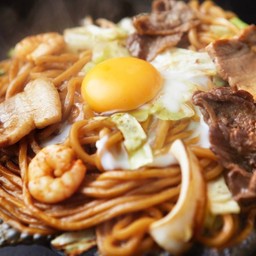 Yakisoba Scallops Mix (Pork,Beef,Pranws,Squid and Scallops) ยากิโซบะหอยเชลล์มิกซ์