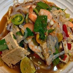 ตำเส้นแก้วหมูยอกุ้ง