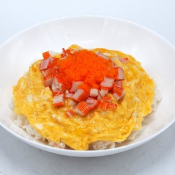 ข้าวไข่ข้นหน้าปูอัดไข่กุ้ง