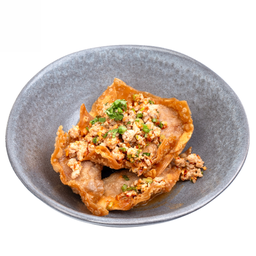 เกี๊ยวกรอบหมูระเบิดต้มยำถั่วโบราณ