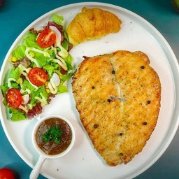 สเต็กไก่ซอสบาร์บีคิว