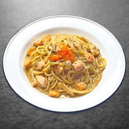 TONKOTSU SALMON SPAGHETTI/สปาเก็ตตี้เเซลมอน ทงคตสึ