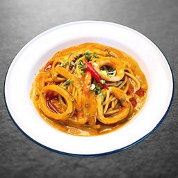 TOMYUM SQUID SPAGHETTI/สปาเก็ตตี้ต้มยำปลาหมึก