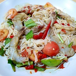 ตำขนมจีน กุ้งสด