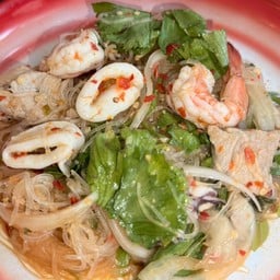 ยำวุ้นเส้นรวมมิตร หมู ทะเล