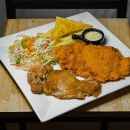 สเต็กไก่เทอริยากิ+สเต็กไก่ทอด