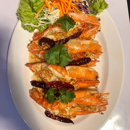 กุ้งราดซอสมะขาม