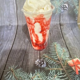 นมสดปั่นซอสสตอเบอรี่