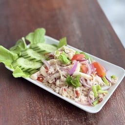 ยำอกไก่เห็ด 3 อย่าง