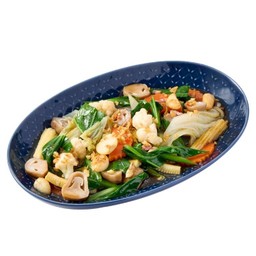 ผัดผักรวมน้ำมันหอยกุ้ง